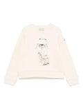 Felpa per bambina Moncler Enfant bianco con stampa cane – Accessorio premium elegante