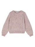 Maglione con effetto mélange per bambina Brunello Cucinelli Kids rosa con dettaglio lurex – Accessorio premium elegante