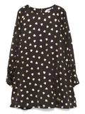 Abito con stampa per bambina Moschino Kids nero con stampa cuori all-over – Accessorio premium elegante