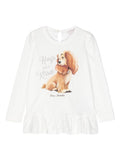 T-shirt Lady and the Tramp x Disney per bambina Monnalisa bianco con girocollo – Accessorio premium elegante