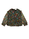 Blusa per bambina Stella McCartney Kids nero con trama effetto crêpe – Accessorio premium elegante