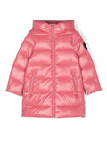 Piumino con applicazione per bambina Save The Duck Kids rosa con cappuccio – Accessorio premium elegante