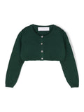 Cardigan per neonata Colorichiari verde con bottoni gioiello – Accessorio premium elegante