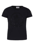 T-shirt con logo per bambina Moncler Enfant nero con girocollo – Accessorio premium elegante