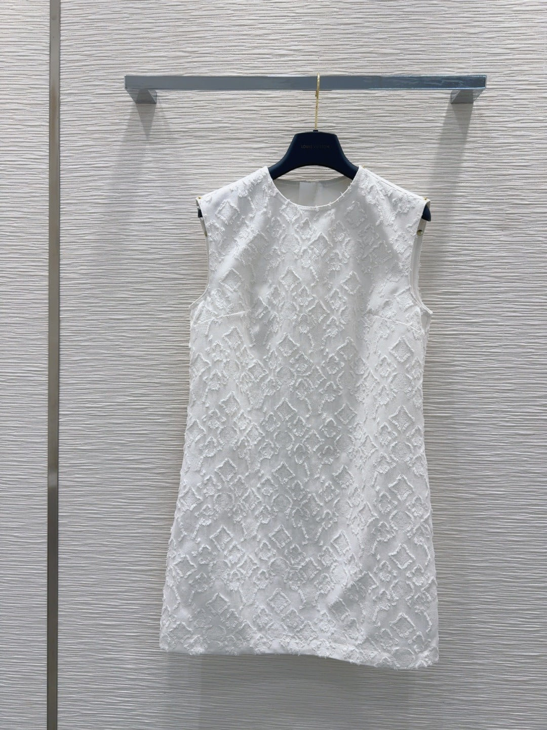 LV 25S Back Zipper Cute Vest  Dress White Cotton – Accessorio premium elegante