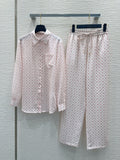 LV 25S Slightly Transparent Set Pink White Poliester – Accessorio premium elegante