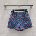 LV 25 Cherry Denim Shorts Blue Cotton – Accessorio premium elegante