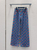 LV 25 Cherry Denim Pants Blue Cotton – Accessorio premium elegante