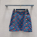 LV 25 Cherry Denim Skirt  Blue Cotton – Accessorio premium elegante