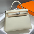 Hermes Kelly Bag Milkshake White Silver Epsom Leather 249772 – Accessorio premium elegante
