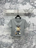 LV 25 Robot  On The Chest T-Shirt Grey Cotton – Accessorio premium elegante