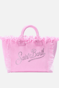 Borsa Colette in canvas di cotone rosa con strass