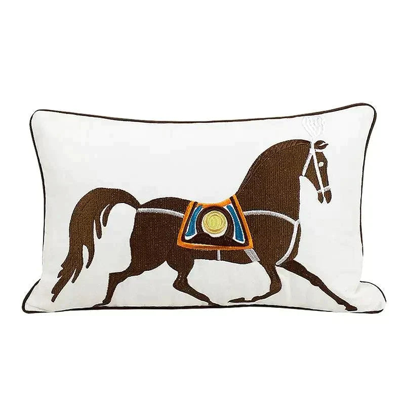 Copricuscini con cavallo ricamato – Accessorio premium elegante