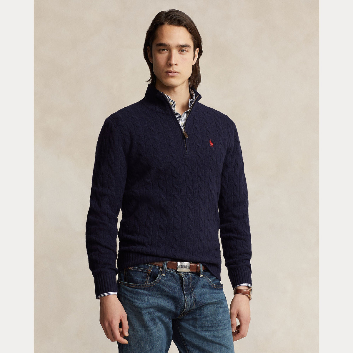 CABLE-KNIT WOOL-CASHMERE SWEATER – Accessorio premium elegante