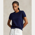 COTTON-BLEND SHORT-SLEEVE SWEATER – Accessorio premium elegante