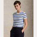 STRIPED SHORT-SLEEVE SWEATER – Accessorio premium elegante