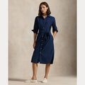 COTTON OXFORD BELTED SHIRTDRESS – Accessorio premium elegante
