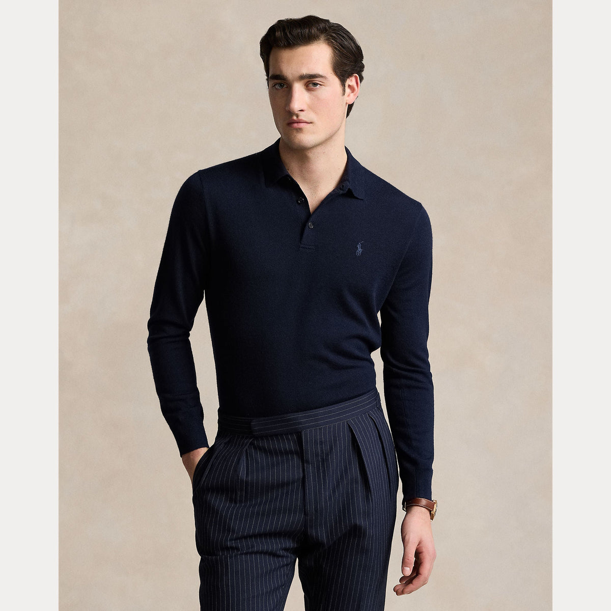 WOOL POLO-COLLAR SWEATER – Accessorio premium elegante