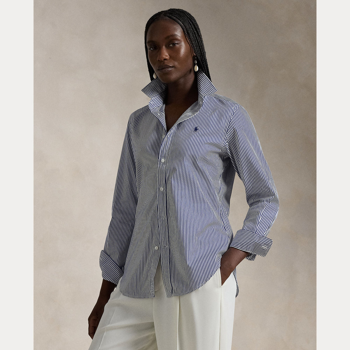 SLIM FIT STRIPED COTTON SHIRT – Accessorio premium elegante