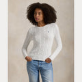 CABLE-KNIT COTTON CREWNECK SWEATER – Accessorio premium elegante