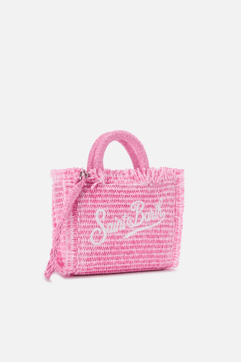 Borsa Vanity Micro Straw rosa