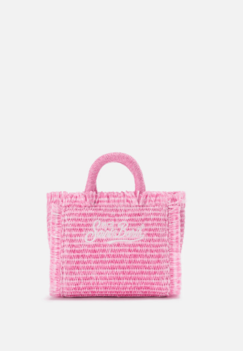 Borsa Vanity Micro Straw rosa